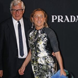 Prada Black and Floral Patterned Dress